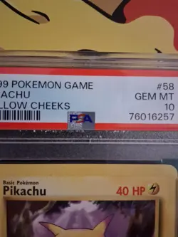 1999 Pokemon Base Set PIKACHU #58 Yellow Cheeks PSA 10 GEM MINT WOTC Vintage - Image 3