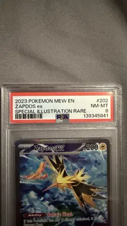 2023 Pokemon Mew En-151 Special Illustration Rare #202 Zapdos EX 202/165 PSA 8 - Image 3