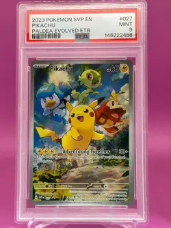 Pikachu 027/193 Paldea Evolved Elite Trainer Box Pokemon PSA 9 - Image 1
