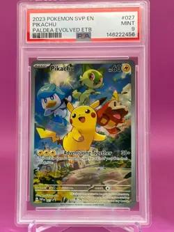 Pikachu 027/193 Paldea Evolved Elite Trainer Box Pokemon PSA 9 - Image 2
