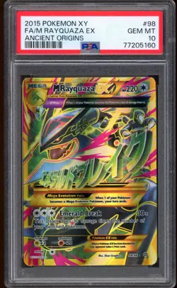 2015 Pokemon M Rayquaza EX Ancient Origins Full Art XY #98 PSA 10 GEM MINT - Image 1