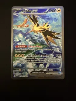 Pokemon TCG Zapdos EX Card 202/165 Scarlet Violet-151 Sir, Near Mint Condition - Image 3