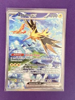 Pokemon TCG Zapdos ex Scarlet & Violet-151 202/165 Holo SIR - Image 1