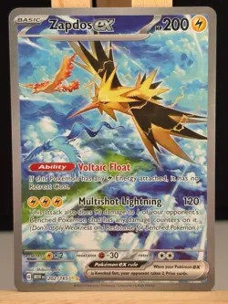 Pokemon TCG Zapdos EX 151 202/165 Scarlet & Violet English - Image 1