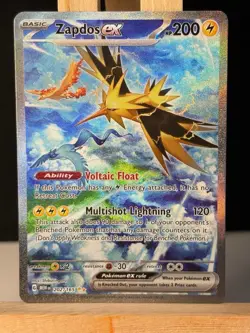 Pokemon TCG Zapdos EX 151 202/165 Scarlet & Violet English - Image 3