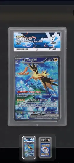 Pokemon TCG Zapdos EX Card 202/165 Scarlet VIOLET-151, Sir Ace, Mint 9 - Image 1