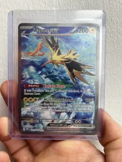 Pokemon TCG Zapdos EX Card 202/165 Scarlet Violet-151 Sir, Near Mint Condition - Image 1