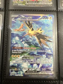 Pokemon TCG Zapdos EX Card 202/165 Scarlet Violet-151 Sir, Near Mint - Image 1