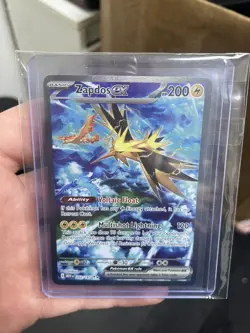 Pokemon TCG Zapdos EX Card 202/165 Scarlet Violet-151 Sir, Near Mint Condition - Image 1