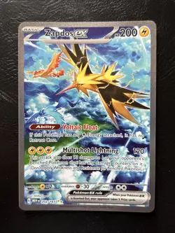 Pokemon TCG Zapdos EX Card 202/165 Scarlet Violet-151 Sir, Near Mint Condition - Image 1