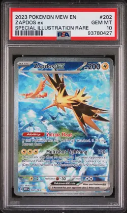 Zapdos EX 202/165 Sir Holo Scarlet & Violet 151 Pokemon TCG PSA 10 - Image 1