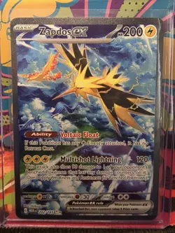 Pokemon TCG Zapdos EX Card 202/165 Scarlet Violet-151 Sir, Near Mint - Image 1