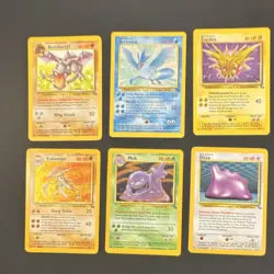 Pokemon TCG Fossil holo 6 card lot Aerodactyl Articuno Zapdos Kabutops Muk Ditto - Image 1