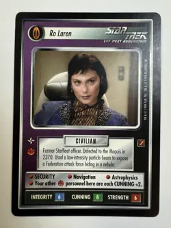 Star Trek CCG 1E Blaze of Glory BoG RO LAREN Rare Card NEVER PLAYED - Image 1