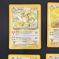 Pokemon TCG Raichu Holo 4 card lot Base Set Fossil and Base Set 2 - Image 2