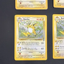 Pokemon TCG Raichu Holo 4 card lot Base Set Fossil and Base Set 2 - Image 4