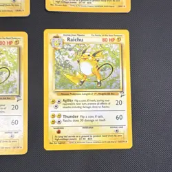 Pokemon TCG Raichu Holo 4 card lot Base Set Fossil and Base Set 2 - Image 5