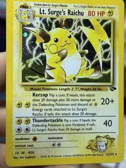 Lt. Surge's Raichu 11/132 Gym Challenge 2000 Holo Rare WOTC Pokemon Card TCG - Image 5