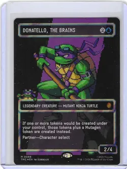 Donatello, The Brains (Pixel Surge Foil) TMNT Magic MTG Card, Donatello - Mint - Image 1