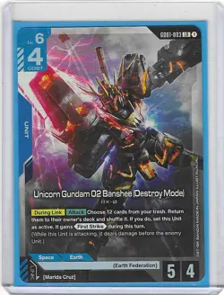Unicorn Gundam 02 Banshee (Destroy Mode) GD01-003 LR 2025 Gundam Card Game - Image 1