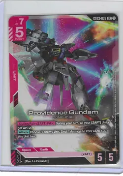 Providence Gundam GD03-033- LR Gundam Card Game - Steel Requiem - Mint - Image 1