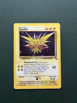 Pokemon TCG Zapdos 15/62 Fossil Holo Rare HP Condition - Image 1