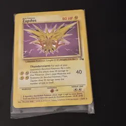 Pokemon TCG Zapdos 15/62 Fossil Holo Rare Basic 80 HP Unlimited English - Image 1