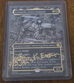 Leonardo, Sewer Samurai Borderless Gold-stamped Signature TMNT MTG 30 - Mint - Image 1