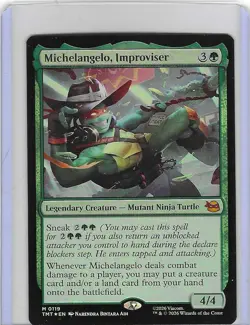 Michelangelo, Improviser #119 M Foil Teenage Mutant Ninja Turtles TMNT MTG Mint - Image 1