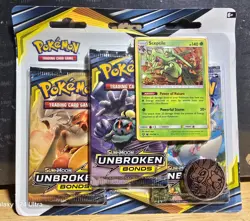 Pokemon Sun & Moon Unbroken Bonds 3-Pack Blister New Sealed Sceptile Promo - Image 1
