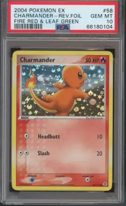 Pokemon Charmander EX Fire Red & Leaf Green Reverse Holo #58 PSA 10 Gem Mint - Image 1