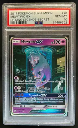 2017 Pokemon Shining Legends Mewtwo #78/73 PSA 10 GEM MINT - Image 1