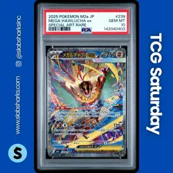 2025 POKEMON JP MEGA DREAM #239/193 HAWLUCHA EX SPECIAL ART RARE PSA 10 - Image 1