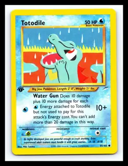 💥 TOTODILE 1st Edition Stamp # 85/105 Neo Destiny Non Holo Vintage Pokemon 2001 - Image 1