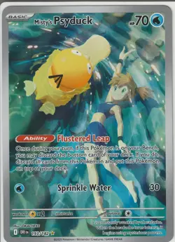 Pokemon Misty's Psyduck 193/182 Destined Rivals Illustration Rare Full Art Holo - Image 1