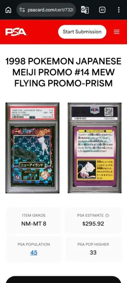 Pokemon 1998 Meiji Prism Foil Japanese Promo Psa 8 #14 - Image 2
