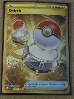 Pokemon Switch 206/165 Sv: Scarlet & Violet 151 Gold Secret Rare Holo - Image 1