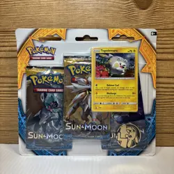 POKEMON SUN & MOON BASE SET 3 PACK W/ TOGEDEMARU SM09 SEALED BLISTER PACK 2017 - Image 1