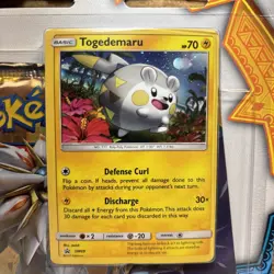 POKEMON SUN & MOON BASE SET 3 PACK W/ TOGEDEMARU SM09 SEALED BLISTER PACK 2017 - Image 2