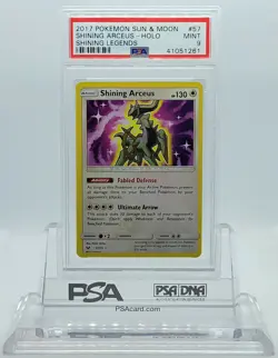 2017 POKEMON SHINING LEGENDS SHINING ARCEUS #57 HOLO FOIL PSA 9 MINT #41051261 - Image 1