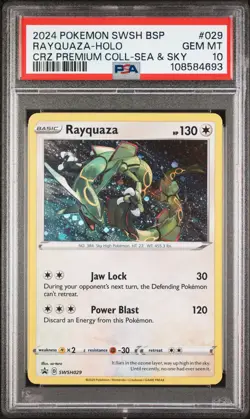 2024 POKEMON SWSH BLACK STAR PROMO #029 RAYQUAZA-HOLO PSA 10 - Image 1