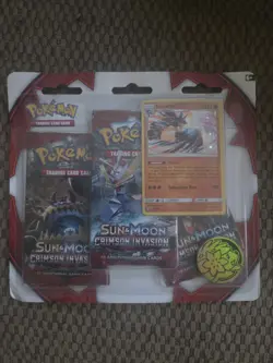 Pokemon TCG: Sun & Moon Crimson Invasion Three Pack Blister New Factory Sealed - Image 1
