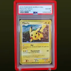 2010 POKEMON WORLD COLLECTION PORTUGUESE PIKACHU HOLO PSA 6 - Image 1