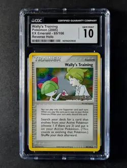 2005 Pokemon WALLY'S TRAINING #85/106 EX Emerald Reverse Holo Uncommon CGC 10 - Image 1