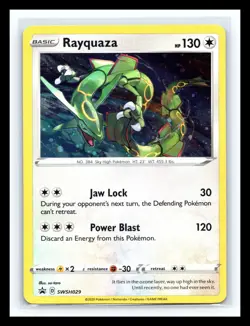 💥 RAYQUAZA Holo Pokemon TCG 2020 Sword & Shield Black Star Promo Rare # SWSH029 - Image 1