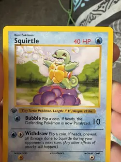 Pokemon Squirtle 40 HP Base Set Shadowless 1st Edition Common 063/102 Regular - Image 2