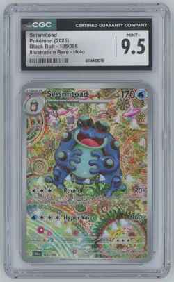 2025 Pokemon Black Bolt IR Seismitoad CGC 9.5 Illustration Rare #105 - Image 1
