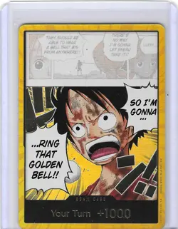 One Piece Gold DON!! OP15 Luffy Ring That Golden Bell Adventure On Kamis Island - Image 1
