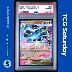 2025 POKEMON PHANTASMAL FLAMES #013/094 MEGA CHARIZARD X EX DOUBLE RARE PSA 10 - Image 1