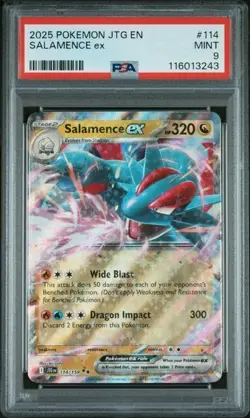 2025 POKEMON JTG EN-JOURNEY TOGETHER #114 SALAMENCE EX PSA 9 - Image 1